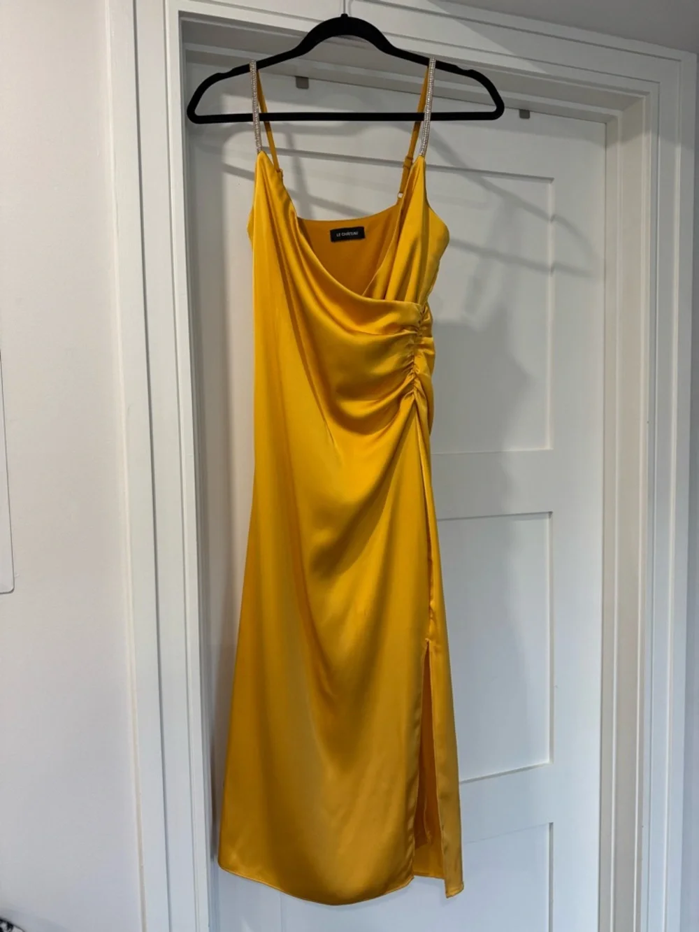 Satin Midi Dress with Jewel Trim Straps - Small - Picture 4 of 6